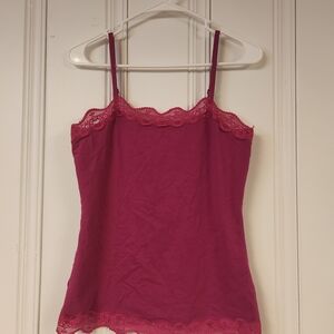 Ann Taylor M Fuchsia Lace Camisole